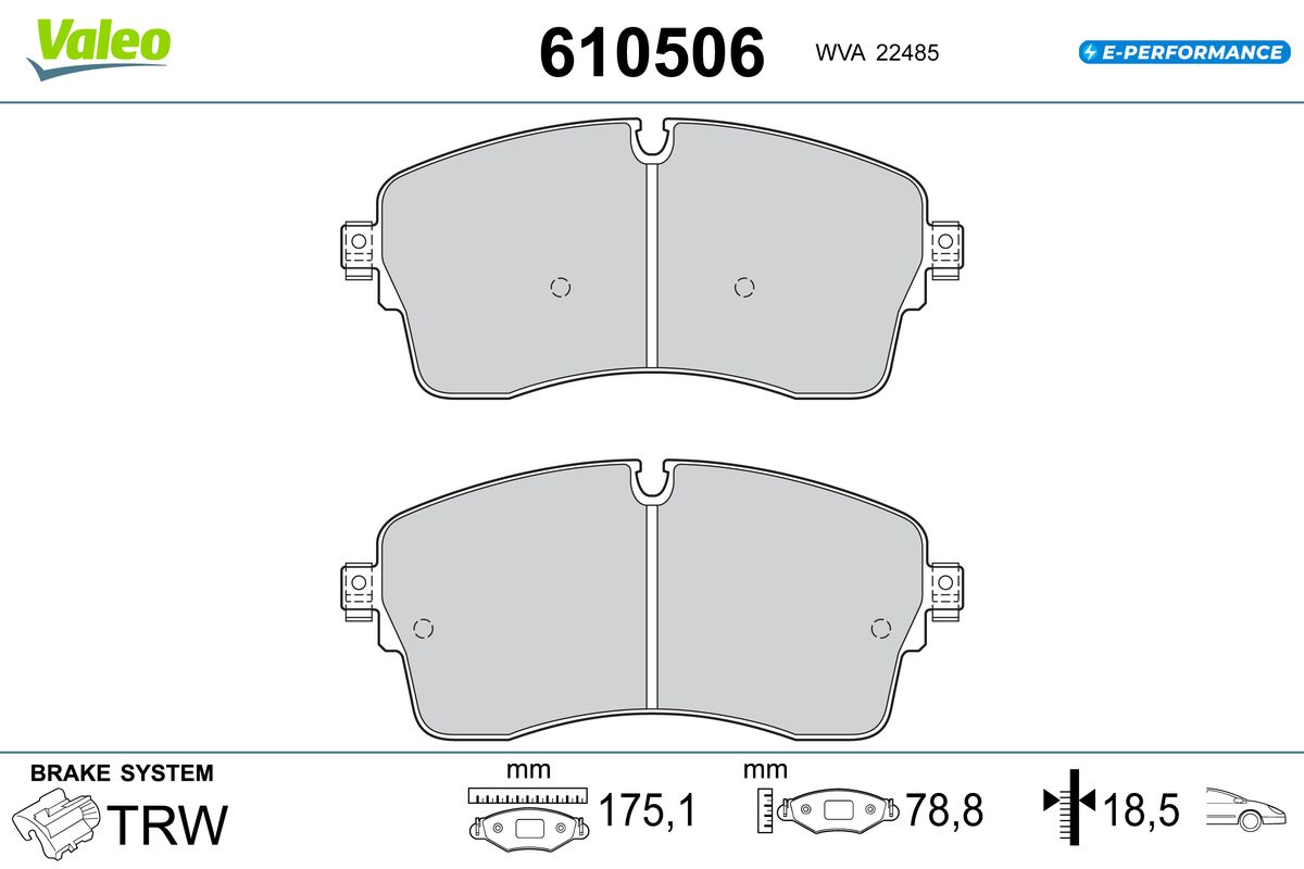 Sada brzdových platničiek kotúčovej brzdy VALEO
